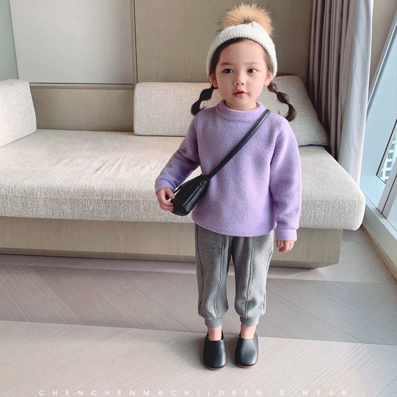 Quần nỉ thể thao lót lông cừu dày ấm cho bé trai bé gái từ 10kg-30kg,Quần Thể Thao Thời Trang Mùa Đông Dành Cho Bé Gái