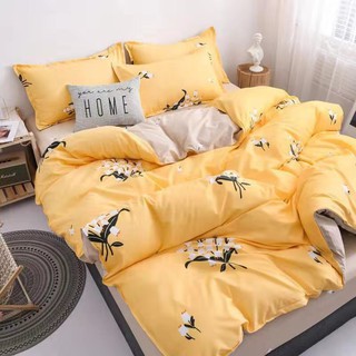 VỎ CHĂN KÈM GA GỐI MẪU CHÙM HOA VÀNG HÀNG NHẬP KHẨU