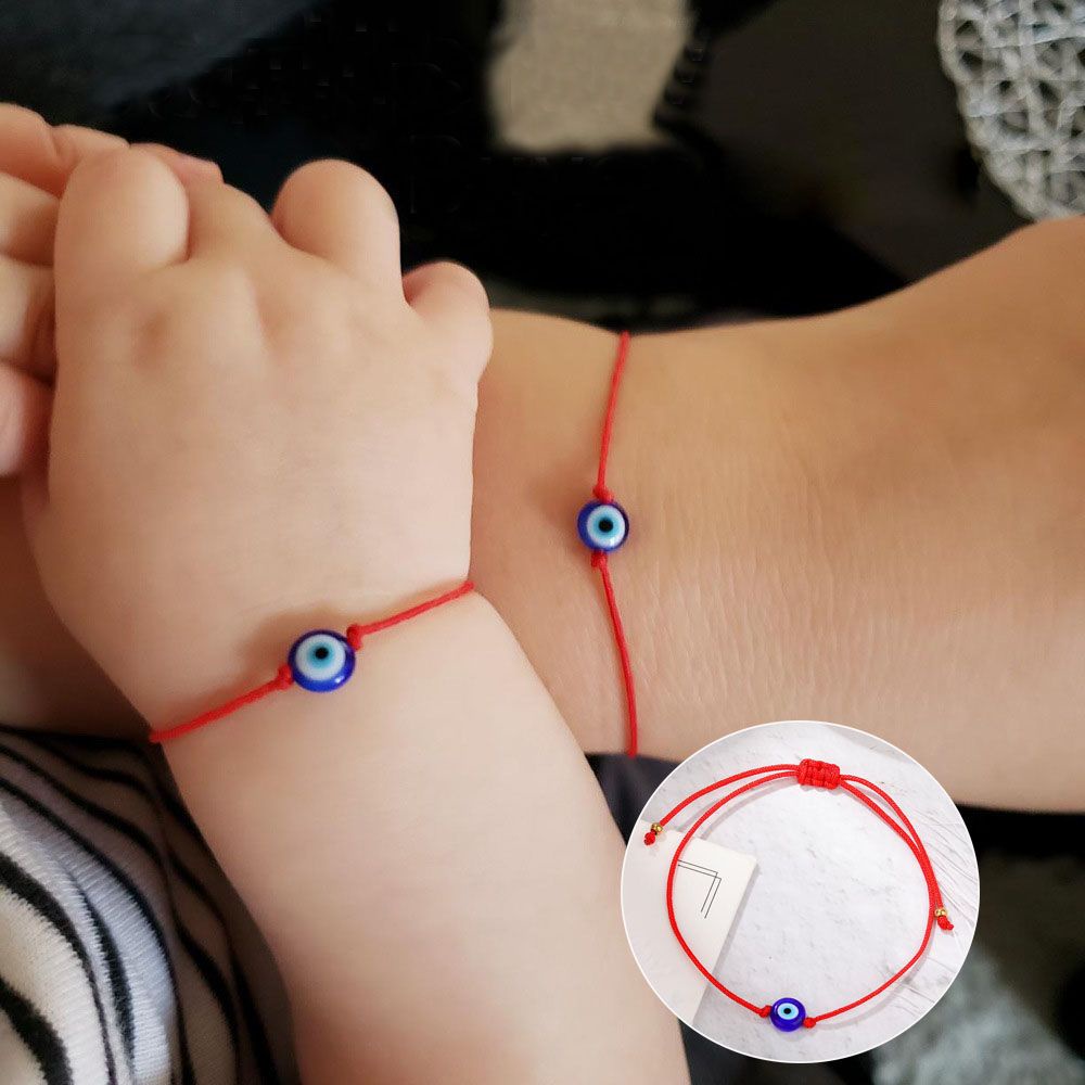 Vòng đeo tay kiểu sợi chỉ đỏ/ đen may mắn thiết kế thời trang có thể điều chỉnh