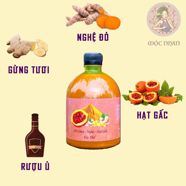 Rượu gừng nghệ hạ thổ sau sinh, cốt rất thơm, đặc, xoa bóp giảm eo nhanh chóng chính hiệu MỘC NHAN  - handmade