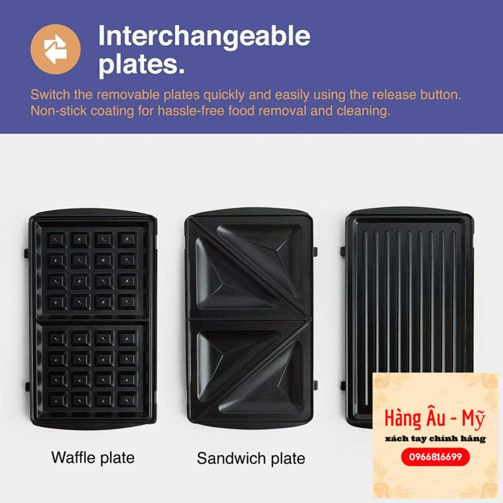 Máy Nướng Thit, Kẹp Sandwich, làm bánh 3 in 1 Cao Cấp Vonshef - Cam kết nhập từ Đức Mua Tại Đức