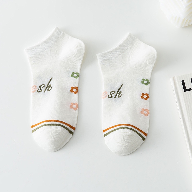 Vớ Cotton Cổ Thấp Mỏng Phong Cách Xuân Thu Hợp Thời Trang Cho Nữ