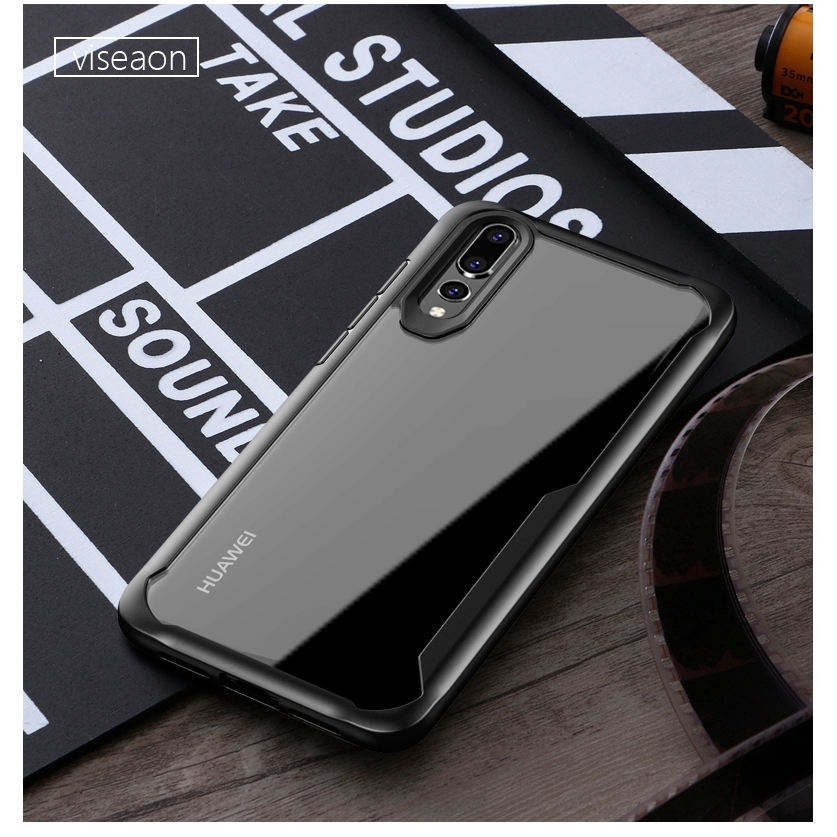 Huawei P20 Lite Pro Luxury Clear TPU+PC Bumper Hybrid Shockproof Armor CaseCover