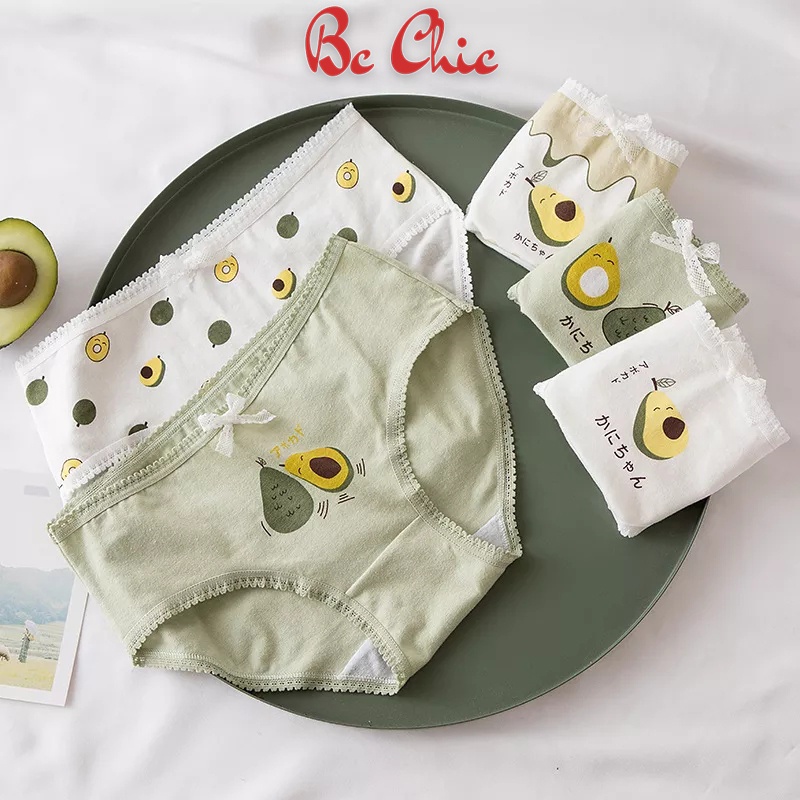 Quần lót nữ gân tăm trái bơ thoáng khí mềm mại lên dáng sexy SET Bơ Matcha Q127 BC_CHIC LINGERIE