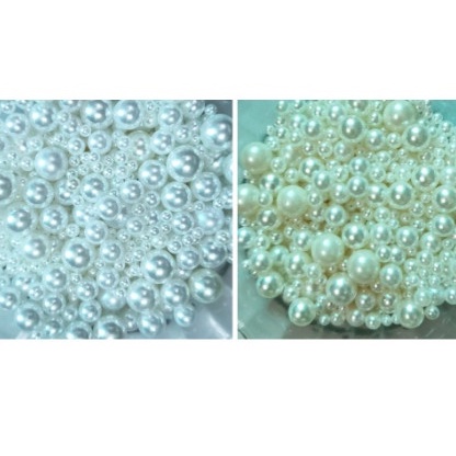 100-500gam hạt nhựa Không lỗ hỗn hợp nhiều size 4-12mm (hạt châu,hạt cườm)