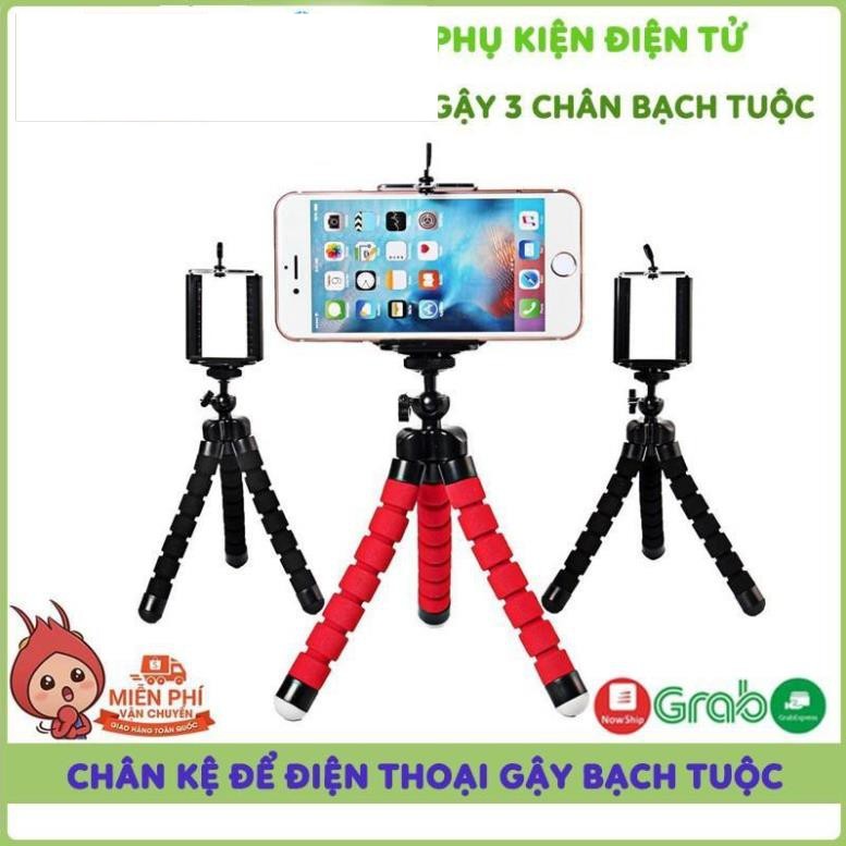 Tripod Bạch Tuộc 3 Chân Để Điện Thoại Để Bàn, Cầm Tay, Tặng Kèm Kẹp Điện Thoại