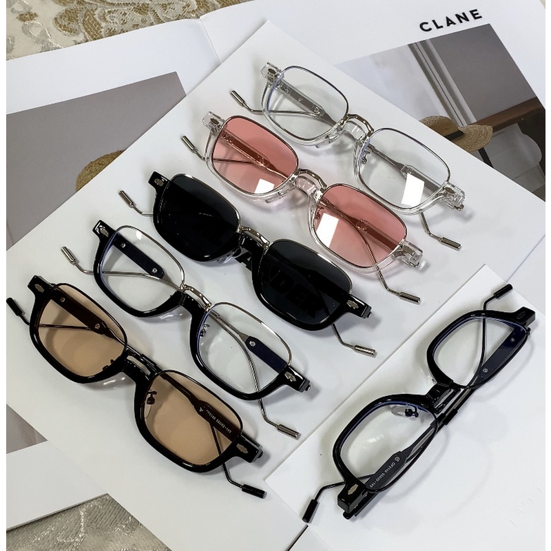 Kính mát gọng kim loại oval siêu nhẹ chống tia UV phong cách Hàn Quốc thời trang dành cho cả nam và nữ