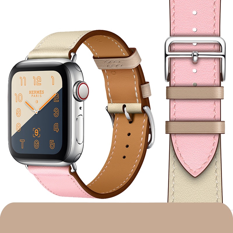 【Apple Watch Strap】Dây da nhiều màu tiện dụng cho Apple watch Series 6 se 5 4 3 2 1 38mm 42mm 40mm 44mm