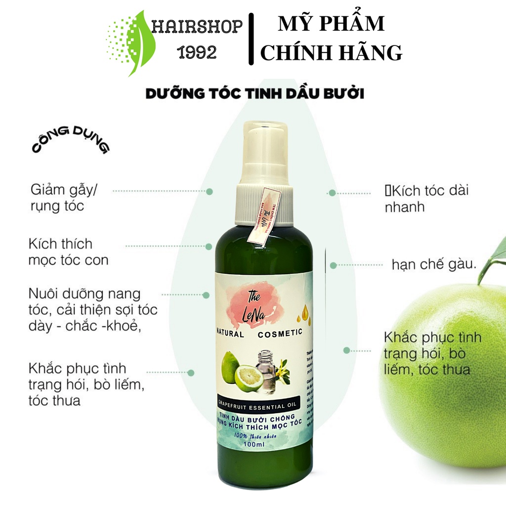 Tinh Dầu Bưởi Mọc Tóc Lena 100ml Xịt Bưởi Chống Rụng Tóc Kích Mọc Tóc