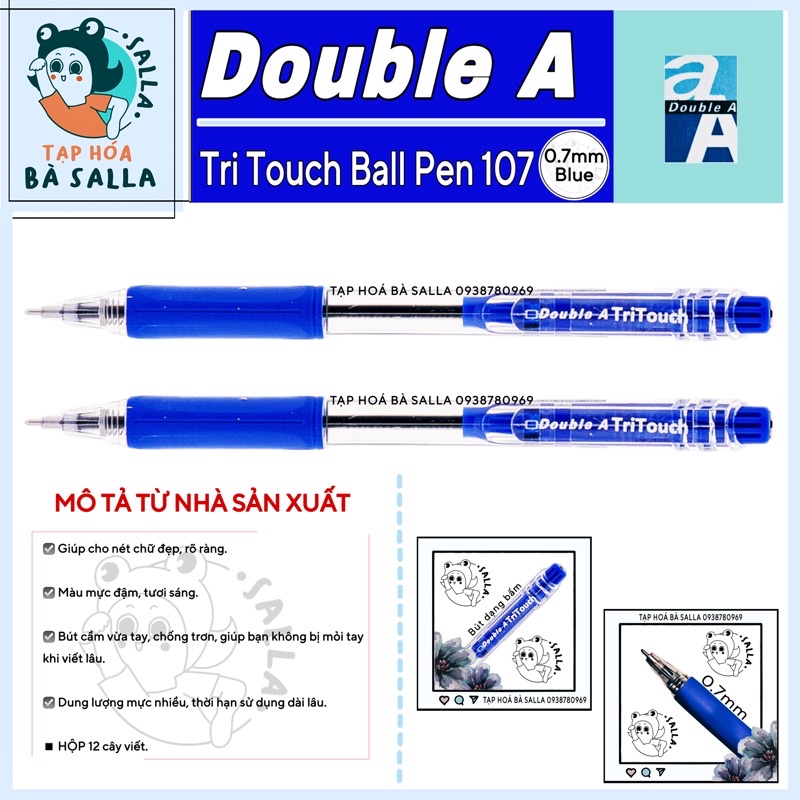 Viết Bi Double A Tri Touch màu xanh - ngòi 0.7mm