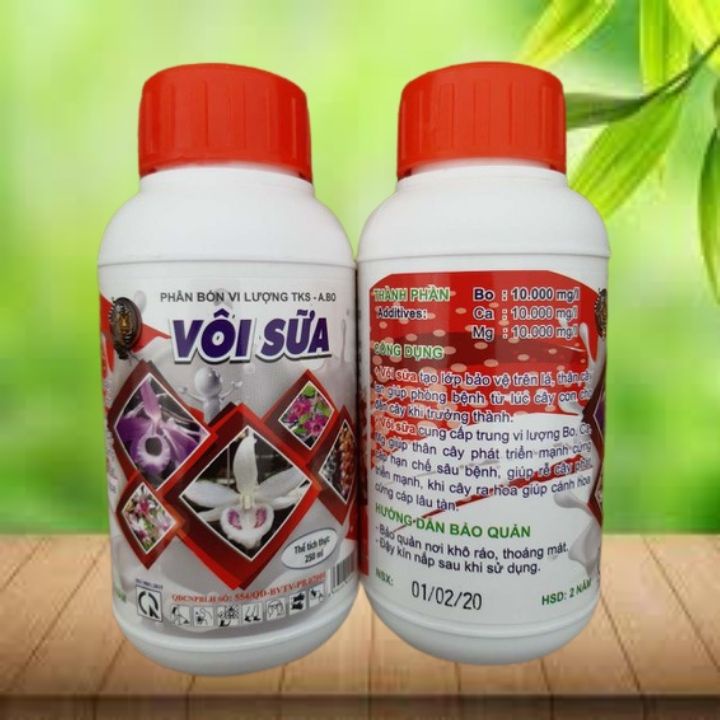 Phân bón lá - Chế phẩm vi sinh, phòng bệnh sinh học - TKS - VÔI SỮA - Chai 250ml: Tăng Thụ Phấn, Giảm Rụng Bông.