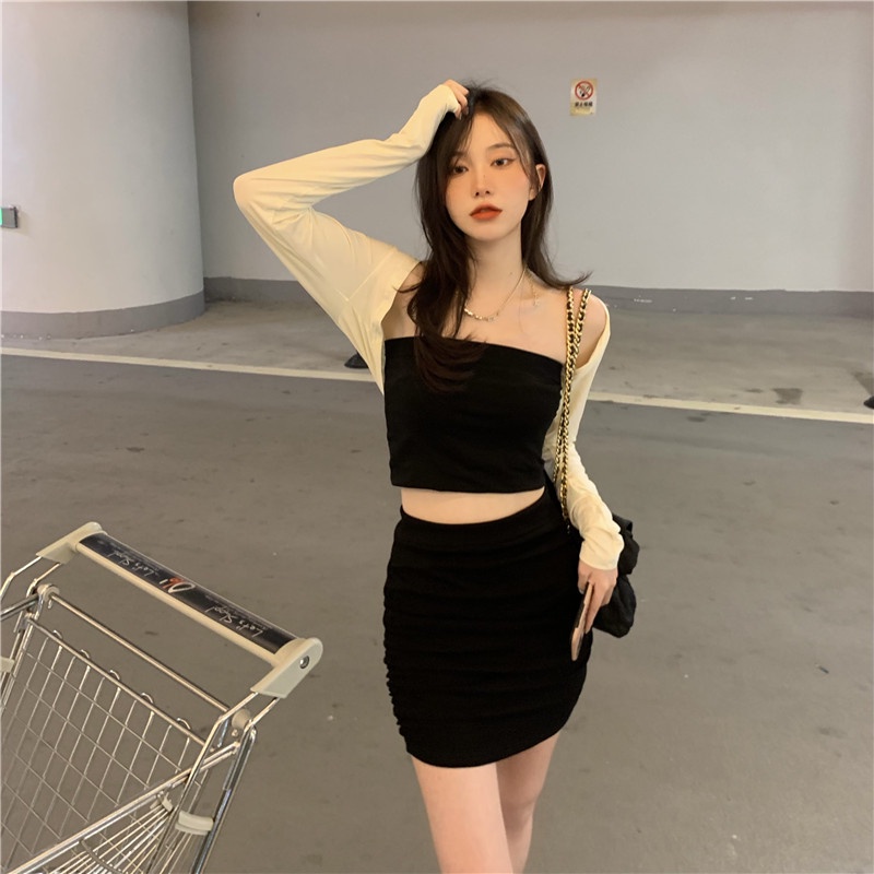 COZOK Set áo khoác cardigan dệt kim + áo sát nách thời trang nữ tính