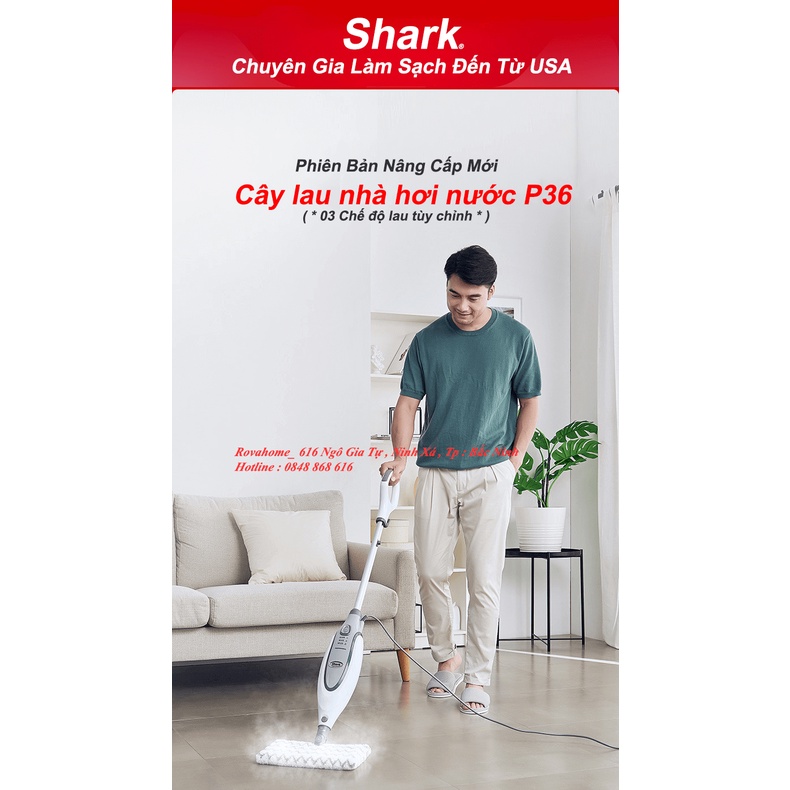 Cây Lau Nhà Hơi Nước Shark P36 * Thương Hiệu Mỹ *
