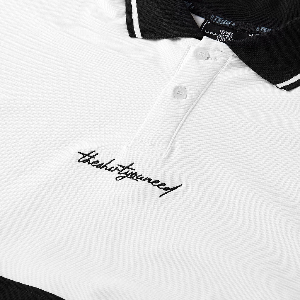 Áo TSUN 3 Panel Polo Shirt - Trắng/Đen/Trắng - Unisex | BigBuy360 - bigbuy360.vn