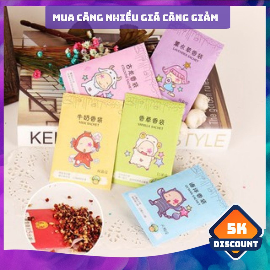 [GIẢM 5K] [Deal 1.5k] Túi thơm treo tủ quần áo mini 12 Cung Hoàng Đạo Khử Mùi Giày Dép deal 1k (Mùi 