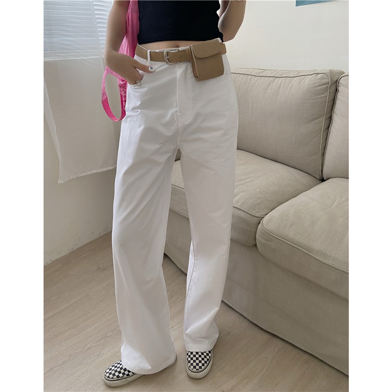 Quần ống rộng lưng cao phong cách Hàn Quốc mới | BigBuy360 - bigbuy360.vn