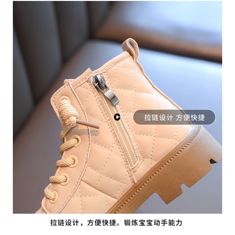 Giày cao cổ cho bé gái có khoá chất da cao cấp