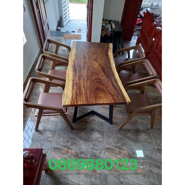 Bàn Gỗ Me Tây Ngồi Ngoài Trời , Ban Công Giá Xưởng Bàn Ghế Gỗ Tự Nhiên 60x180cm