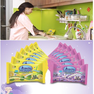 [Mua 5 Tặng 1 Gói Nhỏ] Khăn Ướt Lau Bếp, Lau Sàn Kháng Khuẩn 99,9% IHomeDa (Gói 10 Miếng)