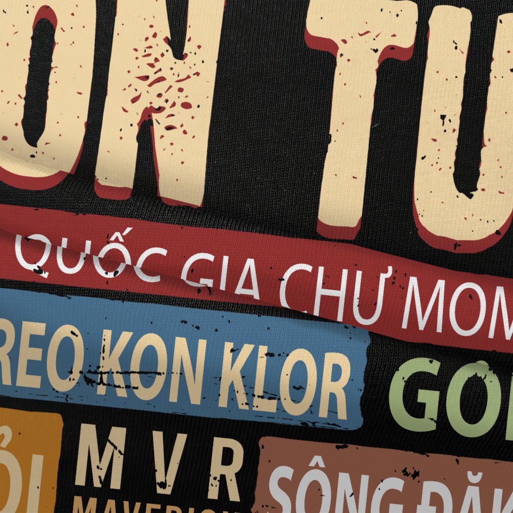 Áo thun Kon Tum in 2 mặt Unisex ao cặp gia đình phông rộng big size cotton fact UNDER MVR BB4174