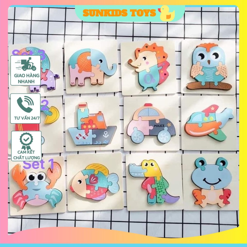 Xả Kho Giá Sốc Tranh Gỗ Ghép Hình 3D Cho Bé hàng chất lượng