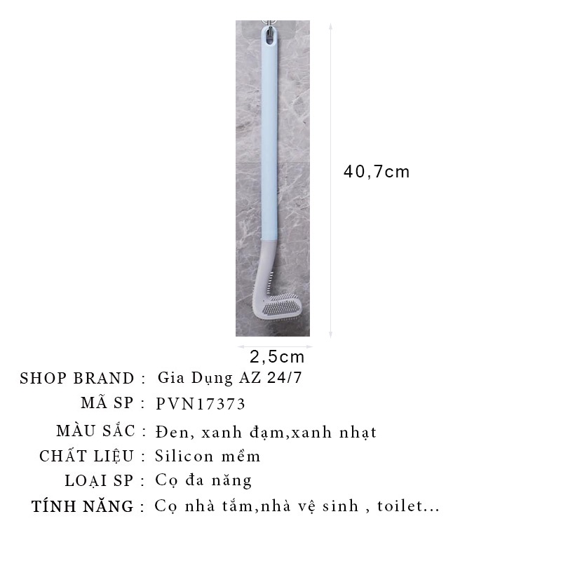 Chổi cọ nhà tắm bồn cầu vệ sinh silicon thông minh thiết kế đường cong giúp tẩy sạch mọi vết bẩn AZ PVN17373