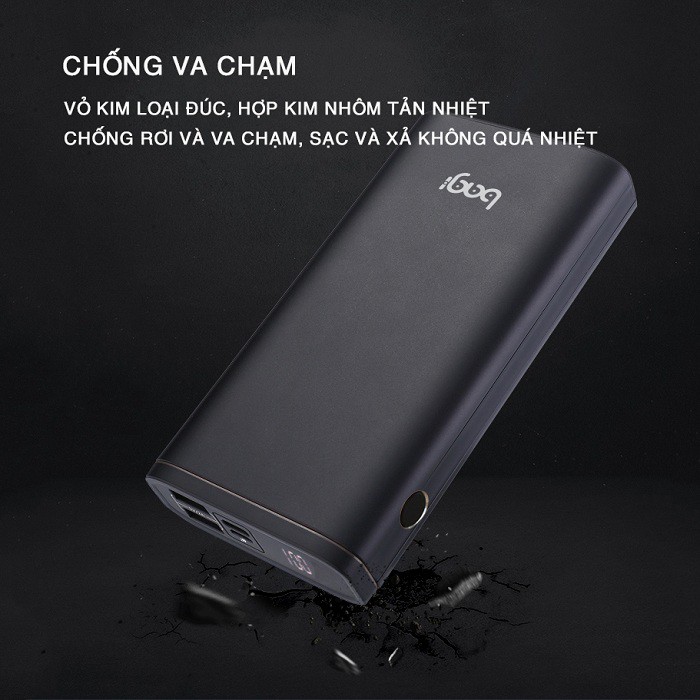 Pin sạc dự phòng 10000mAh Bagi P9 2 cổng USB