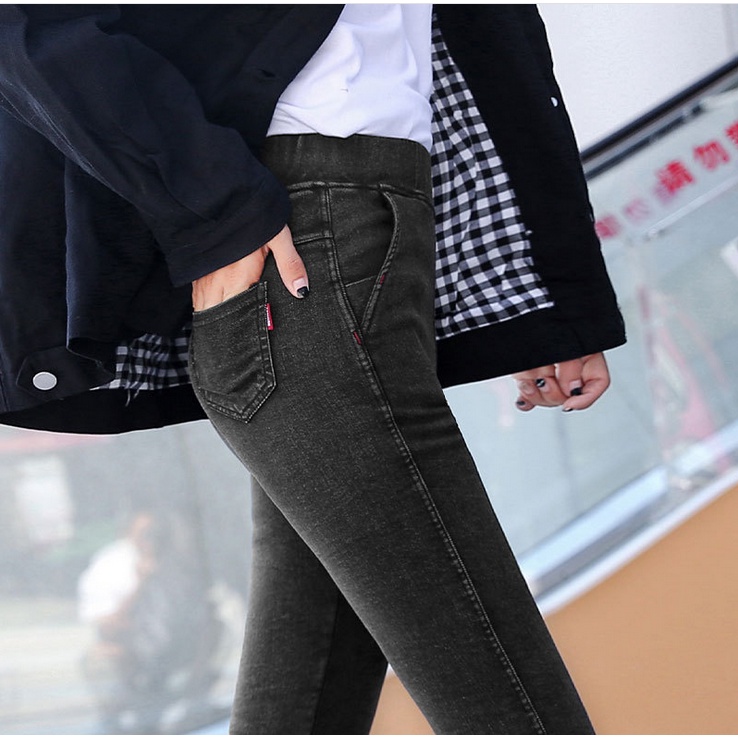 Quần Legging Jean Lót Lông Cạp Cao Giữ Nhiệt Tốt