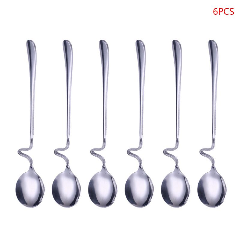 Bộ 6 Muỗng Cà Phê Bằng Thép Không Gỉ Có Móc Treo Tiện Dụng