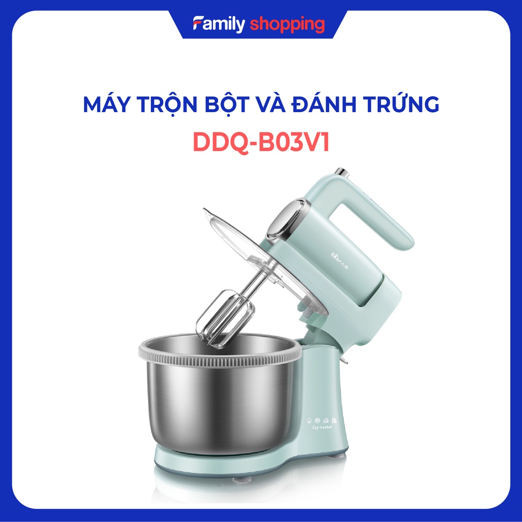 Máy Trộn Bột và Đánh Trứng Kết Hợp Bear DDQ-B03V1 - Phiên bản Quốc tế Chính Hãng BEAR bảo hành 18 Tháng