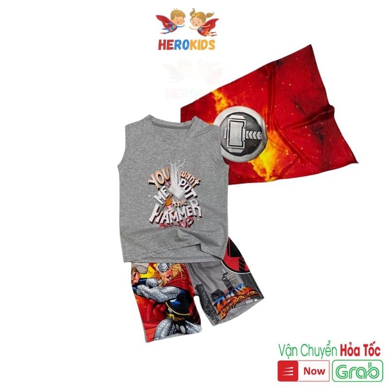 Bộ  - Thần Sấm Sát Nách , Cotton 100% Co Giãn 4 Chiều, Thấm Mồ Hôi Cực Tốt (Tặng Áo Choàng và Mặt Nạ)