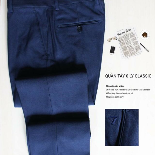 Quần tây nam Vĩnh Tiến màu xanh đen 439k