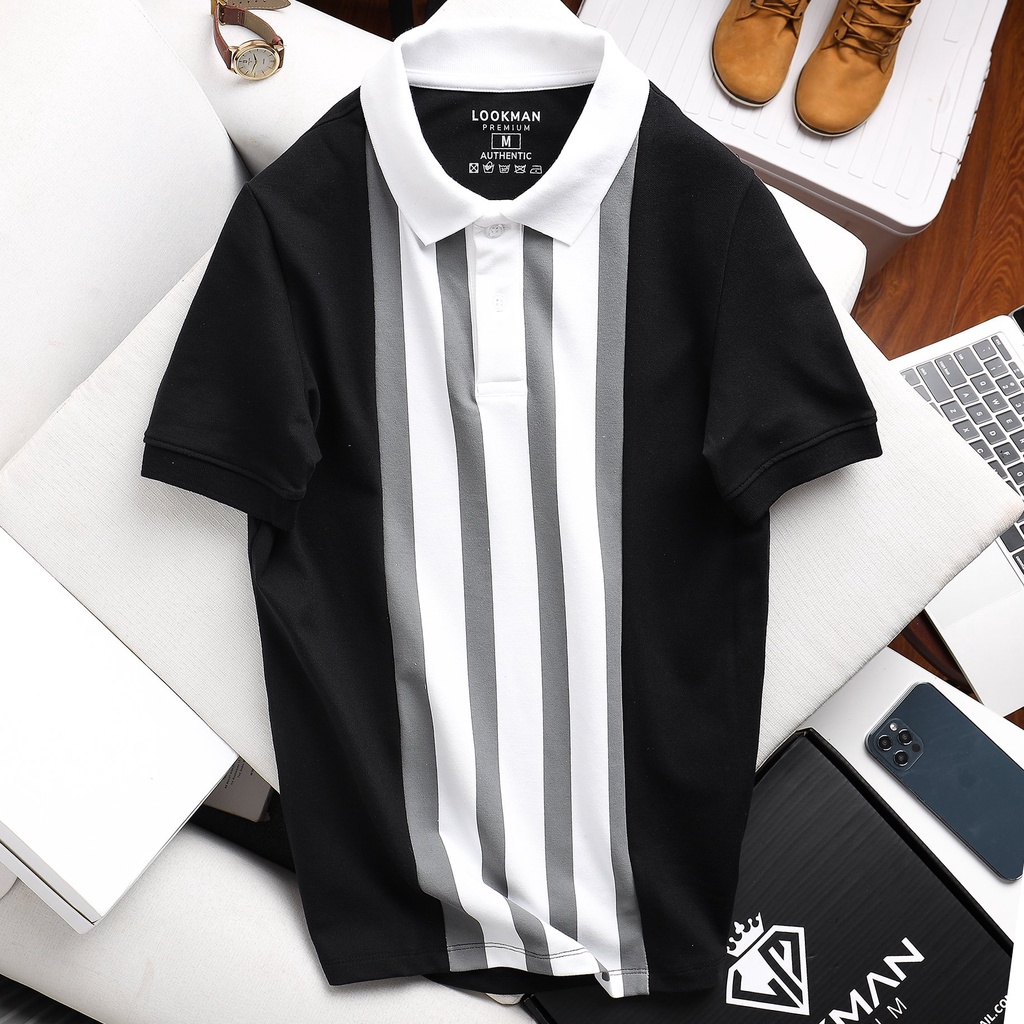 Áo Thun Có Cổ Áo Polo Nam Chuẩn Form Vải Cá Sấu Cotton Xuất Xịn Lookman M09 Line