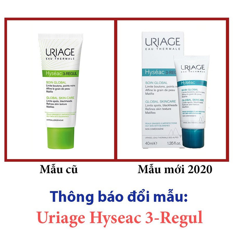 KEM LÀM GIẢM MỤN TRỨNG CÁ TỔNG HỢP, MỜ THÂM MỤN URIAGE HYSÉAC 3 REGUL GLOBAL 40ML CHÍNH HÃNG - 8696