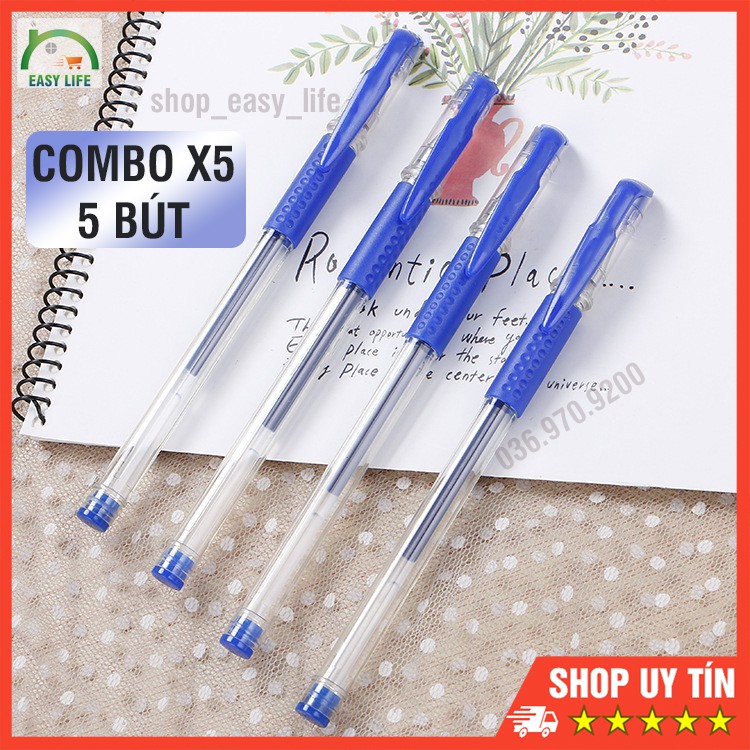 Combo 5 Bút Mực Nước Ngòi 0.5mm Viết Cực Êm - Mực Đều CB-5B-MN