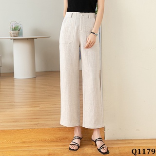 Q1179 - quần linen lụa ống suông