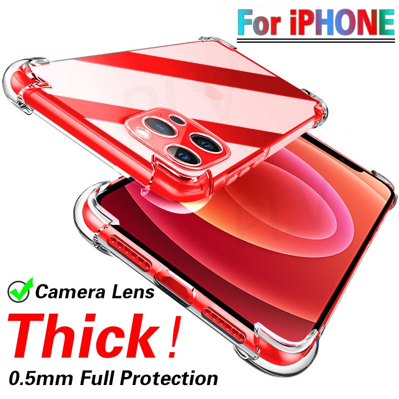 Ốp Điện Thoại Túi Khí tpu Mềm Bảo Vệ Bốn Góc Màu Trong Suốt iphone 15 14 plus 13 11 12 pro 7 8 plus x xr xs max