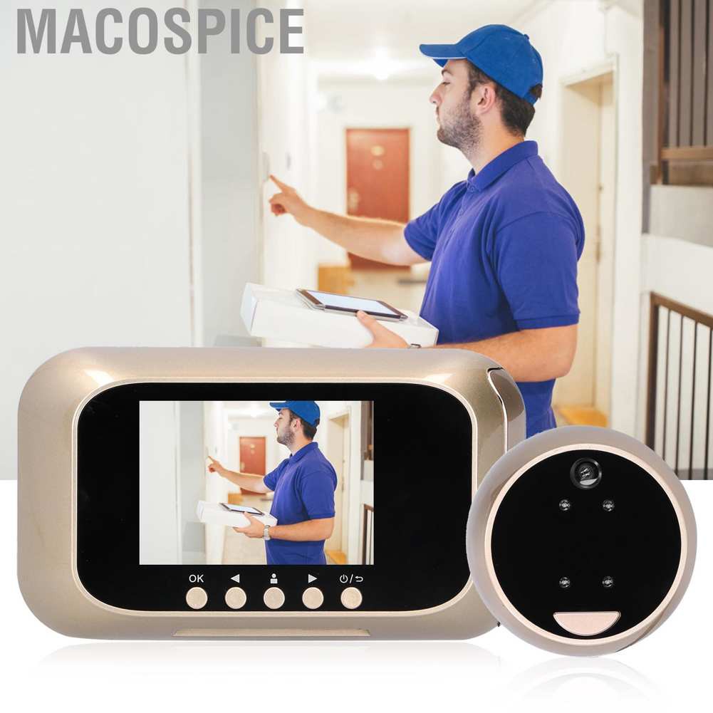 Macospice wireless light switches 3in Digital Door Viewer 720P Display Video Camera 2IR LED Night Doorbell for Home Security