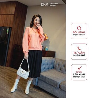 Áo kiểu V lưng phối xích CCHAT