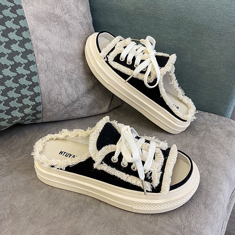 Giày Sandal Bằng Vải Canvas Đế Mềm Thời Trang Mùa Hè Dành Cho Nữ