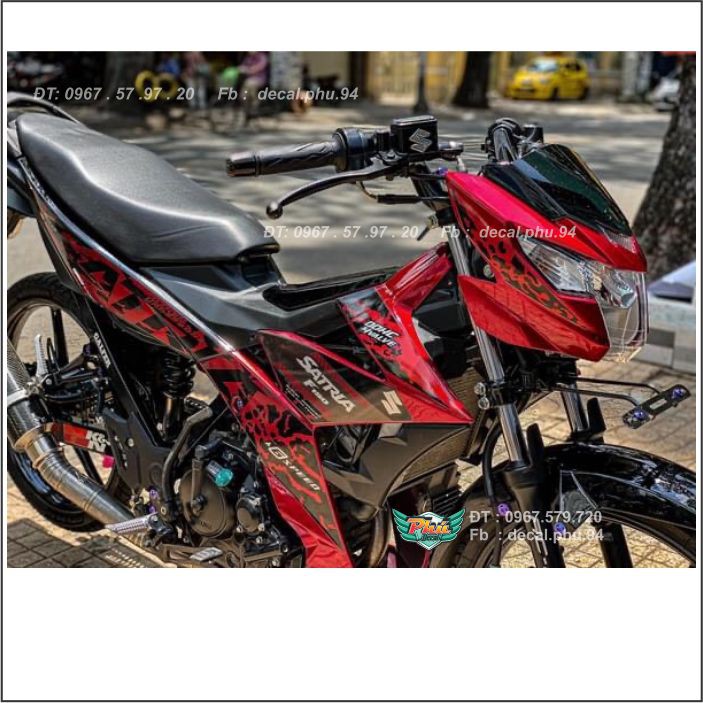 Tem Rời Satria đỏ đen Candy (V)