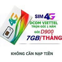 (cam kết xài 1 năm) Sim Dcom 4G Viettel D900 trọn gói 7GB/tháng miễm phí 1 năm