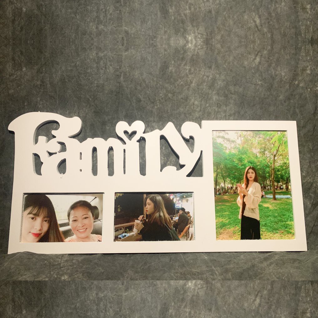KHUNG 3 ẢNH FAMILY - KHẮC CHỮ TÙY CHỌN - MIỄN PHÍ IN ẢNH [MẪU 02]