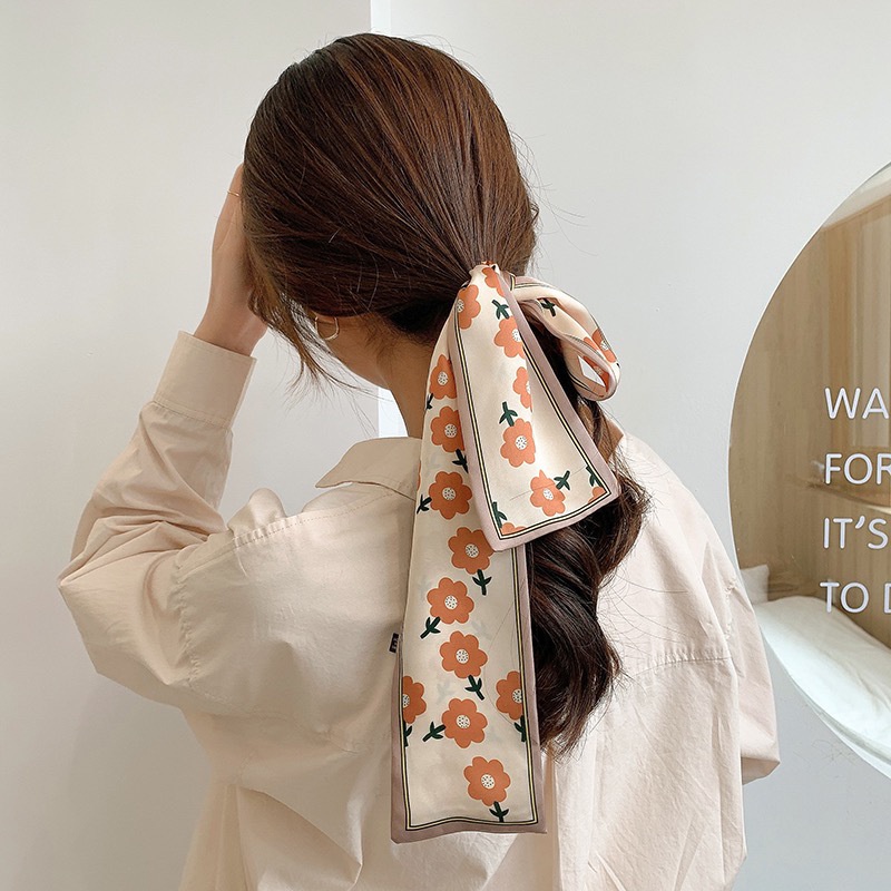 Khăn Lụa Buộc Tóc Thắt Nơ Phong Cách Pháp Mới