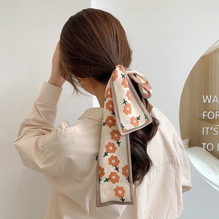 Thời Trang Pháp Vải Lụa Khăn Trùm Đầu Đơn Giản Ruy Băng Nơ Tóc Dây Retro Thanh Lịch Tóc Phụ Kiện