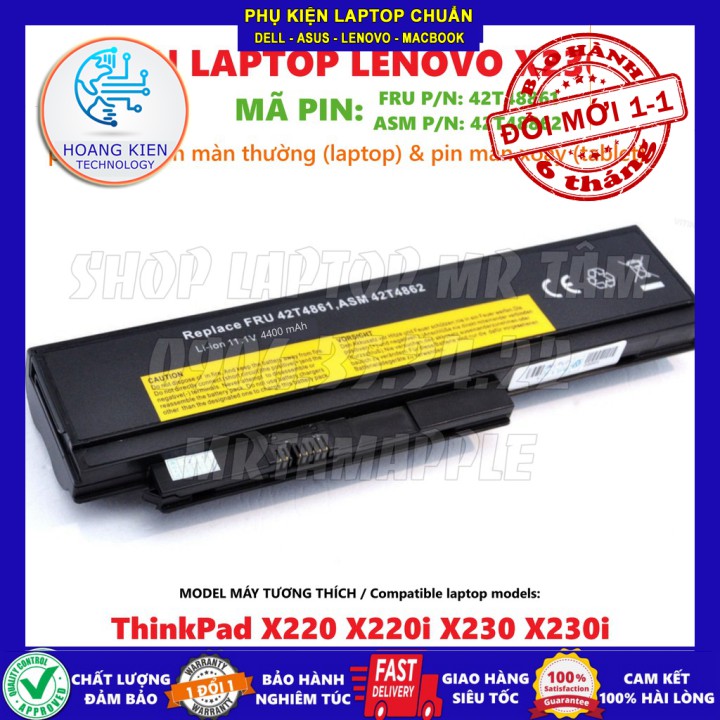 [Loại Tốt] Pin Laptop LENOVO X230 - 6 CELL - ThinkPad X230 X230i