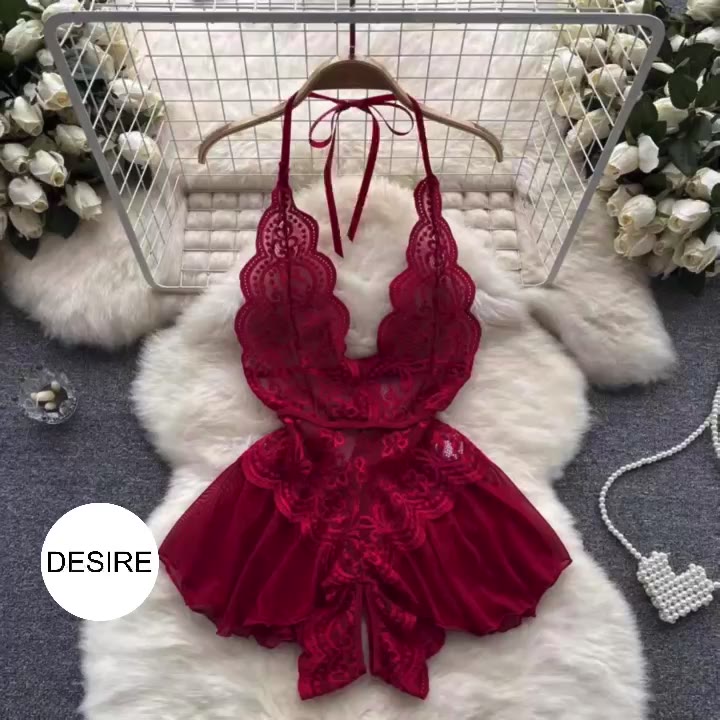 Váy ngủ ren liền thân Bodysuit quần chip xẻ đáy phong cách gợi cảm sexy Desire VN-8411 | BigBuy360 - bigbuy360.vn
