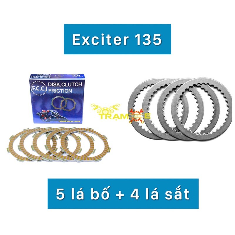 TRỌN BỘ LÁ BỐ NỒI VÀ LÁ SẮT CHÍNH HÃNG FCC CHO XE EXCITER 135