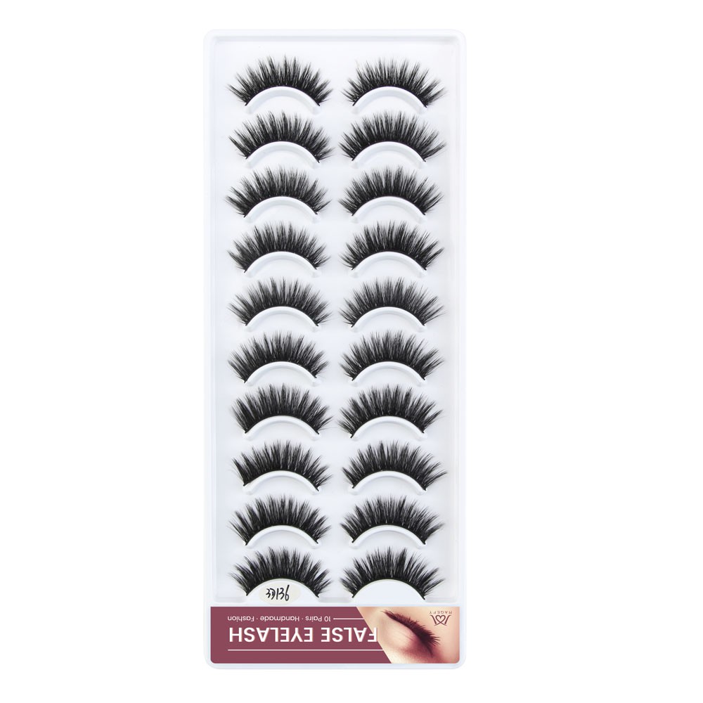 MAGEFY Bộ 10 Cặp Lông Mi Giả/Lông mi giả dày/ Làm Bằng Thủ Công 3D Mi giả /Bộ 10 cặp lông mi giả kiểu dáng 3D có thể tái sử dụng