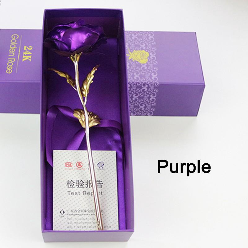 Hoa hồng trang trí mạ vàng 24K